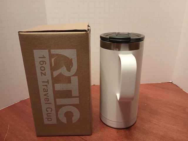RTIC 16 Oz Stainless Steel Travel Coffee Cup Vacuum Insulated  Tumbler Mug White 4
