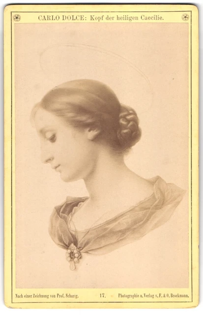 Fotografie F. & O. Brockmann, Dresden, Gemälde: Kopf der heiligen Caecilie, nac