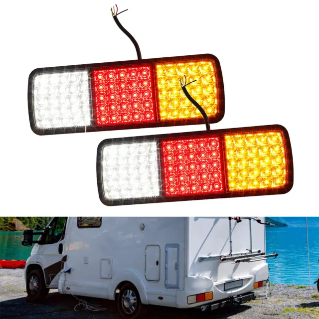 2x LED Tail Lights For RV Truck Trailer Van Caravan Boat Marine