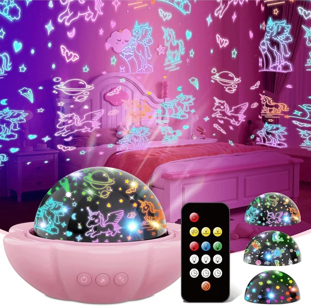 Kids Rotating Ride UNICORN NIGHT LIGHT Kids Projector 360° Rotating USB Star Ocean Films ...
