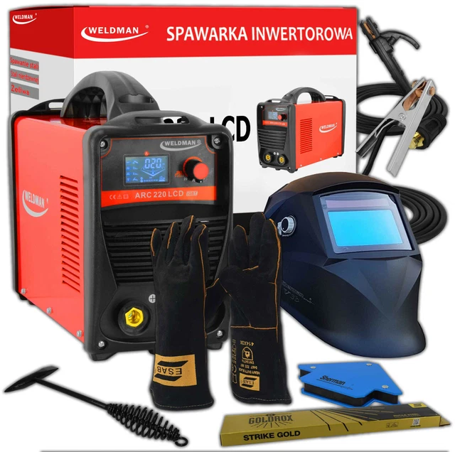 KIT Weldman® ARC 220 LCD SYNERGY Poste à souder soudage 210A MMA 230V ARC