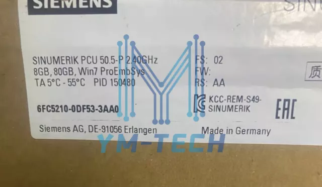 New Siemens 6FC5210-0DF53-3AA0 6FC5210-0DF53-3AA0 PCU 50.5-P Electronic Control