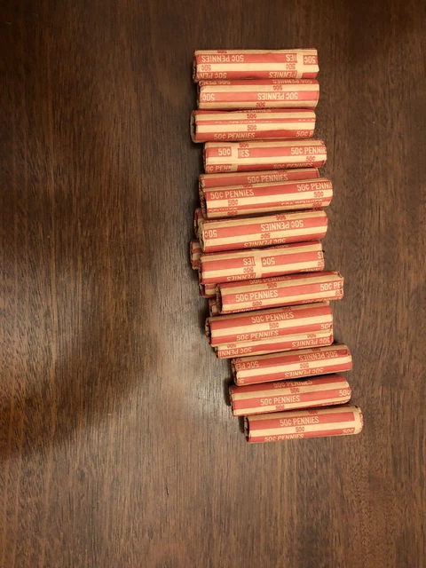 Us Wheat Pennies / Cent / Lincoln Shotgun Penny Roll Lot Of 10 -Unsearched By Me 3