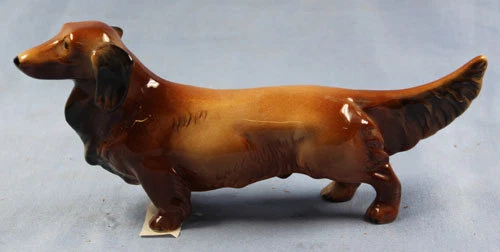 Dackel Figura de Porcelana Perro Salchicha Perro Dachshund W&a Pelo Largo