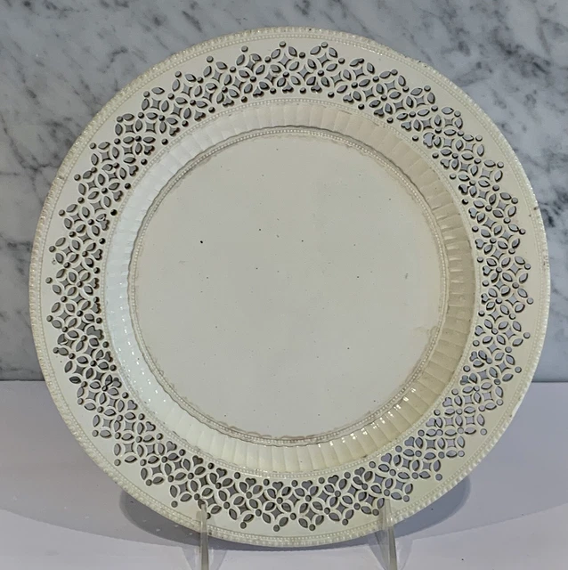 Early English Pierced Creamware Plate 10" 18th Century