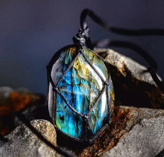 Labradorite Moonlight Pendant Healing Chakra Reiki Women Men Necklace Xmas Gifts