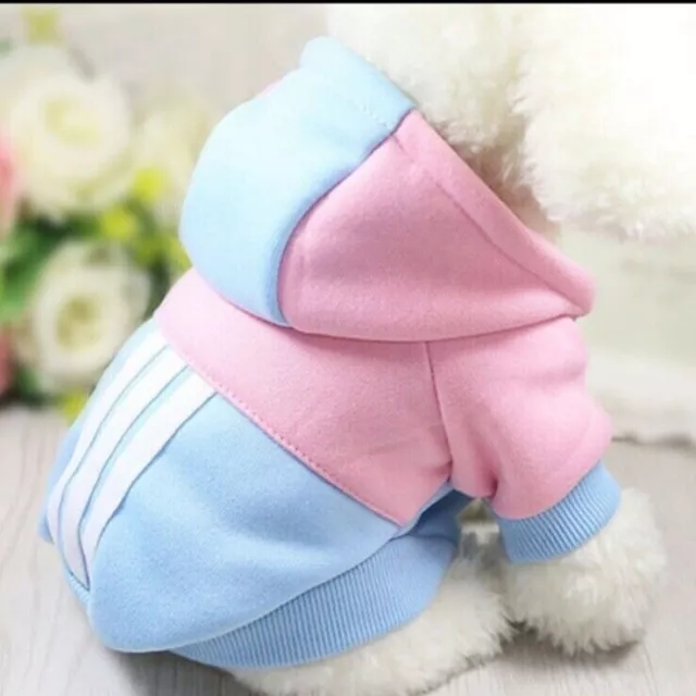 Dog Cat Clothes Small Size Blue & Pink Cute Sport Pullover Pet Clothes Costume
