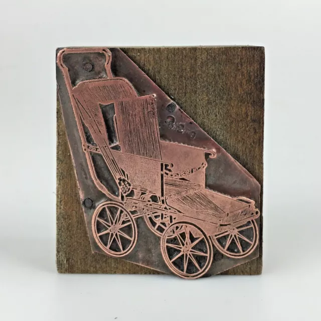 Baby Stroller Carriage Printers Block Stamp Printing Letterpress Crafts Antique 3