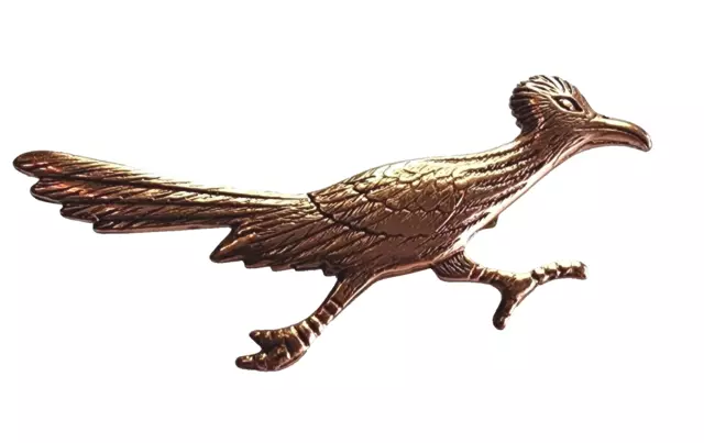 Vintage Copper Roadrunner Brooch Southwest Handcrafted Tribal Bird Brooch Gift