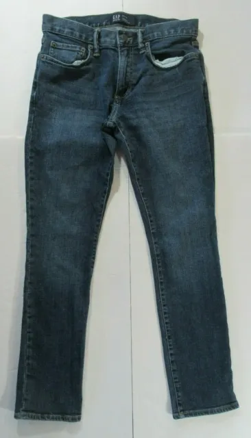 Gap Denim Men's Dark Wash Blue Skinny Slim Fit Faded Jeans 29 x 29*