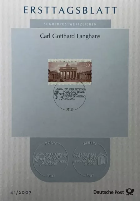 ETB 41/2007 - Mi.-Nr. 2634 - Carl Gotthard Langhans