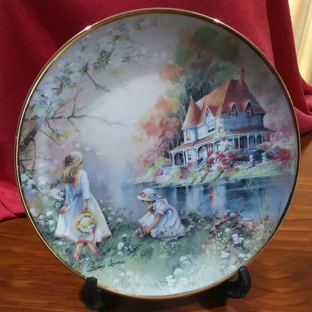 Vintage Hand Painted Plate (Gathering Wildflowers)