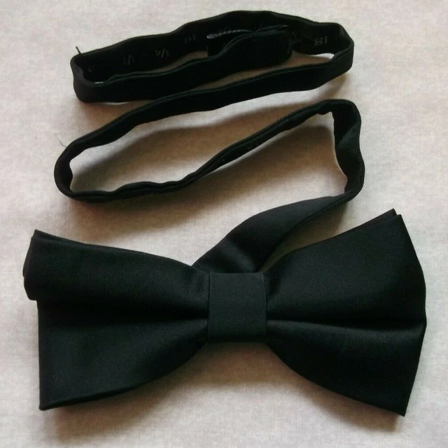 Bow Tie Bowtie Mens Vintage Adjustable 1980s 1990s BLACK