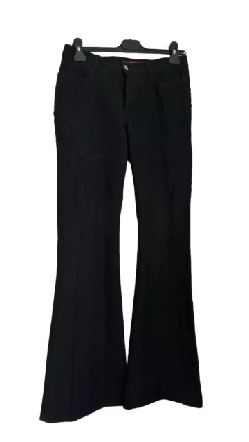 Y2K Miss Sixty Black Flared Jeans Amazing Detail Size 28 Vintage