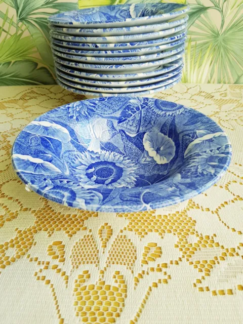 Spode Blue Room Sunflower 7 Inch (Rimmed)  Cereal Bowl Set of 4 2