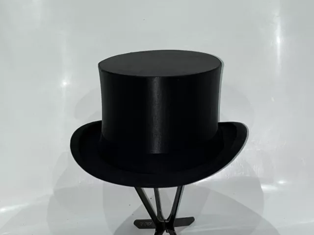 Antik Zylinder Hut Chapeau Claque Top Hat Klappzylinder Gr 59 XL UNGETRAGEN  NEW