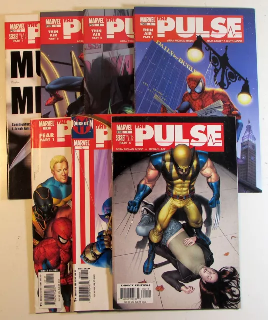 The Pulse Lot of 7 #3,4,5,6,9,10,11 Marvel Comics (2004) 1st Print Comic Books