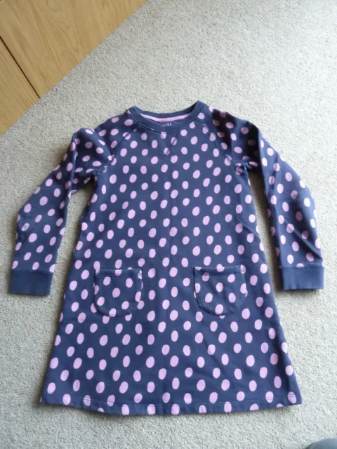 Mini felpa Boden per ragazza stile blu navy e rosa abito a macchie 9-10 anni in perfette condizioni