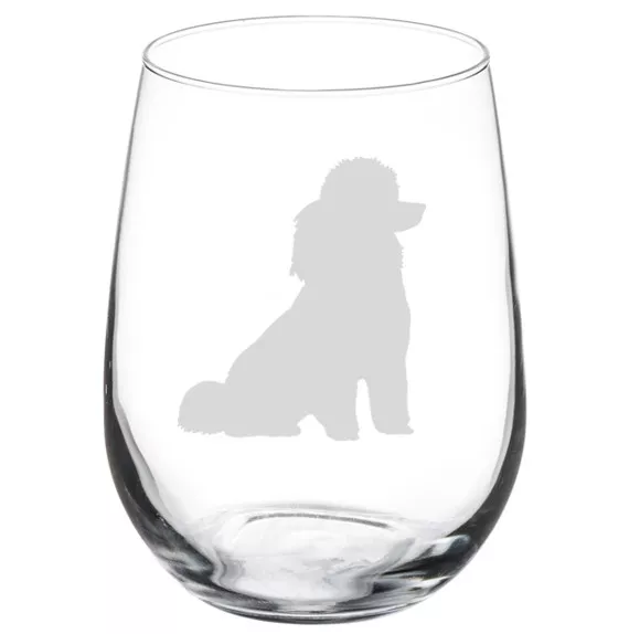 Miniature Poodle Toy Poodle Dog Stemmed / Stemless Wine Glass