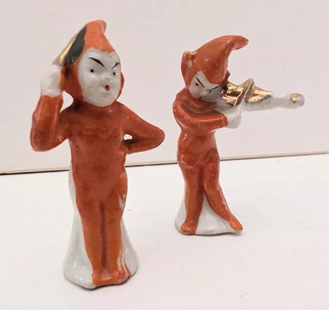 Rare 1920s Japan Bisque Elf Elves Pixies Band Figurines Christmas