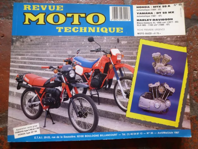 REVUE MOTO TECHNIQUE ...N°65 ...AVRIL/MAI/JUIN 1987 Honda Yamaha Harley-Davidson