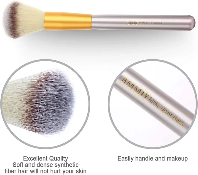 18 Pezzi Pennelli Trucco Set di Pennelli Trucco Con Custodia da Viaggio Manico i 8