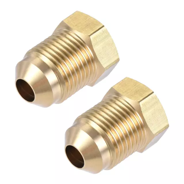 Brass Pipe fitting, 3/8 SAE Flare Male 1/4 SAE Female Thread, Tube Adapter, 2Pcs