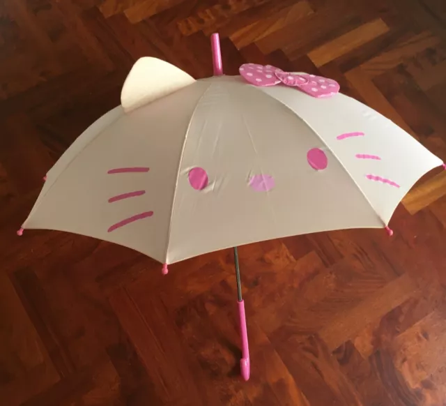 Ombrello rosa HELLO KITTY da bambina lungo 80 cm 