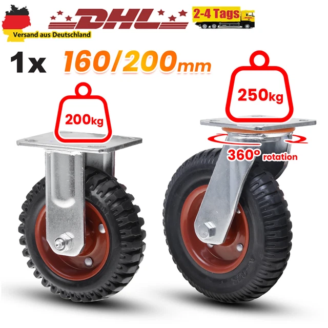 Transportrollen Lenkrollen Alsino Transportrollen Lenkrolle TR-03e 160 Mm – Vollgummi, Stahlblechgehäuse Mit Bremse Transportrollen Lenkrollen Alsino Transportrollen Lenkrolle TR-03e 160 Mm – Vollgummi, Stahlblechgehäuse Mit Bremse