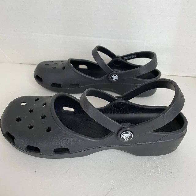 WOMENS CROCS CARLIE Mary Jane Jelly Sandals Cutout Clog Green