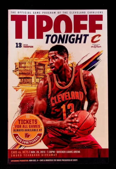 Cleveland Cavaliers Brooklyn Nets NBA Game Program 2015 Championship Season