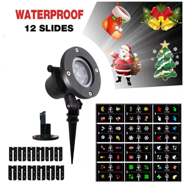 Christmas LED Moving Laser Projector Light Xmas Party Outdoor Landscape Lamp