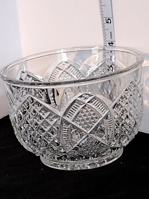 American Brilliant Cut Glass, Unique Vintage Serving Bowl.