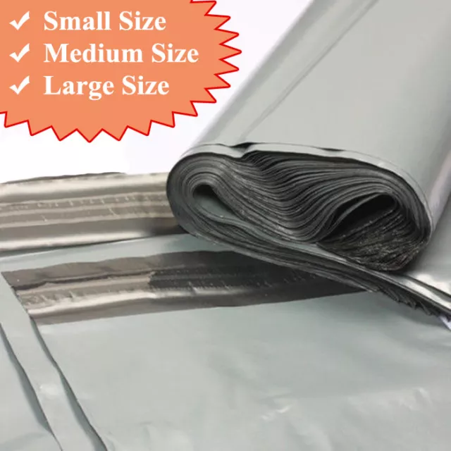 Strong Poly Mailing Postage Postal Bags Quality Self Seal Grey Plastic Mailers