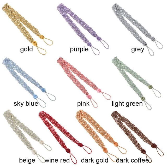 Practical Hold Curtain Holder Rope Braided Tiebacks Satin Voile Strap Tie Backs 2