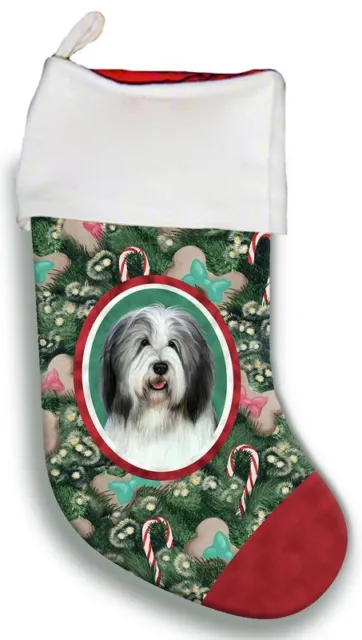Christmas Stocking - Blue and White Bearded Collie 11170
