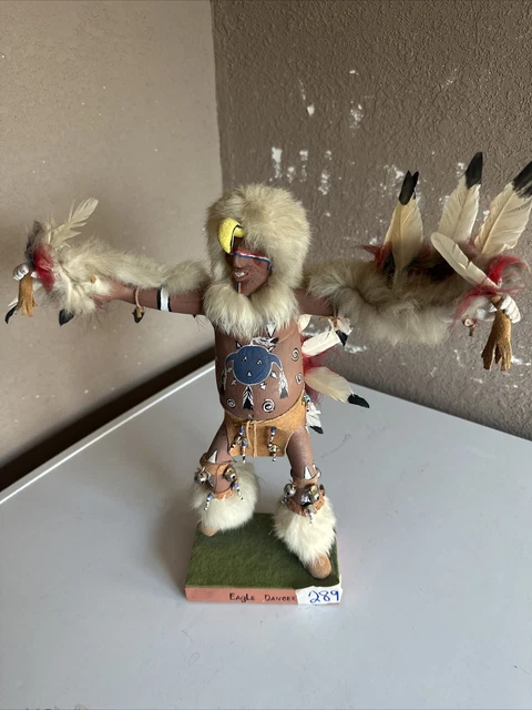 MUÑECA KACHINA De Colección Bailarina Águila Nativa NAVAJO Firmada 1985 J Oly