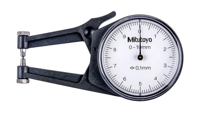 Mitutoyo 209-843 External Dial Caliper Gage: 0-10mm