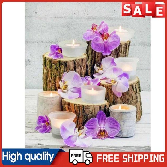 5D Hágalo usted mismo Diamante Pintura Flor Vela Taladro Redondo Completo Mosaico Arte Kits de Imágenes