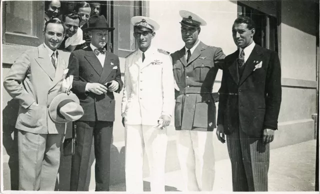 Aviazione Aeronautica Piloti Da Caccia In Posa Fotografia Vintage Originale 1935