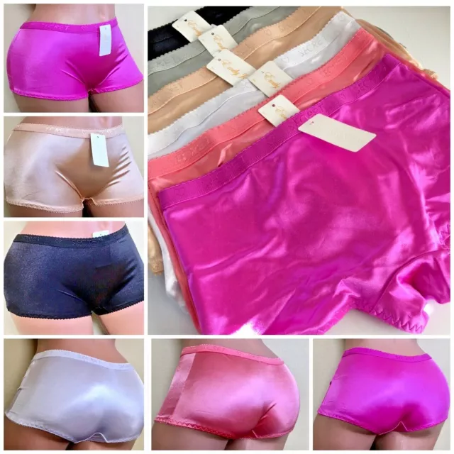 3 6 Women High Waist Full Coverage Shiny Smooth Silky Satin Brief