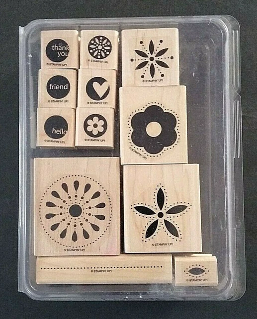 Stampin' Up Rubber Stamp Set In The Spotlight 12 Ct Floral Friend Hello Flowers
