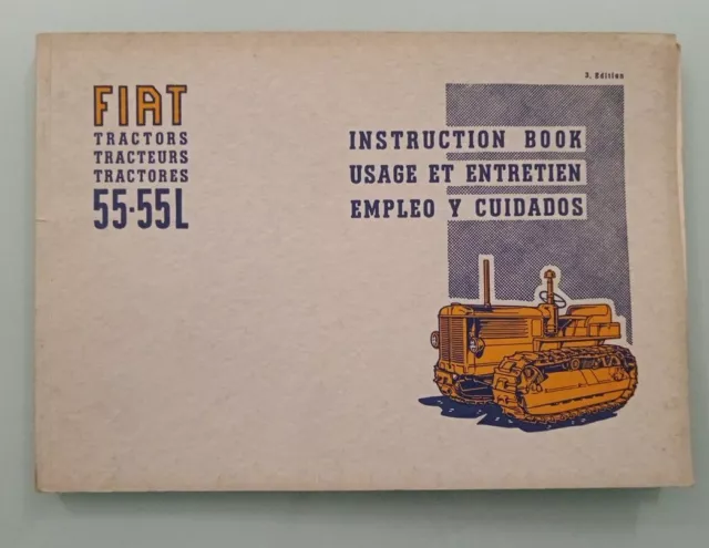 Manuale Uso E Manutenzione Fiat Trattice 55-55L Trattore INGLESE FRANCESE SPAGN