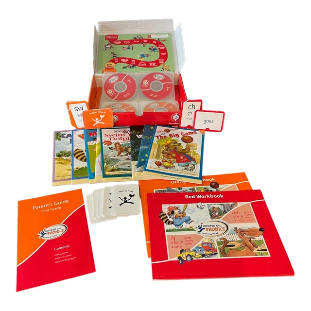 Hooked on Phonics First Grade Learn to Read Orange Red *Missing Some Items