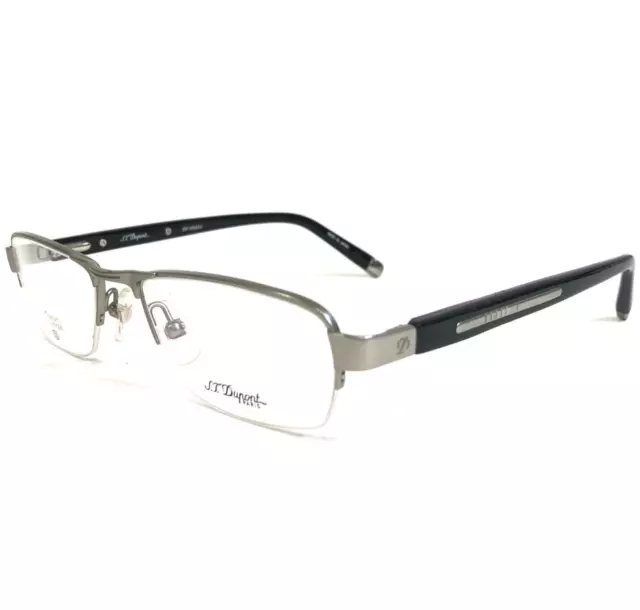 ST Dupont Eyeglasses Frames DP-0032U Black Silver Rectangular 53-18-139