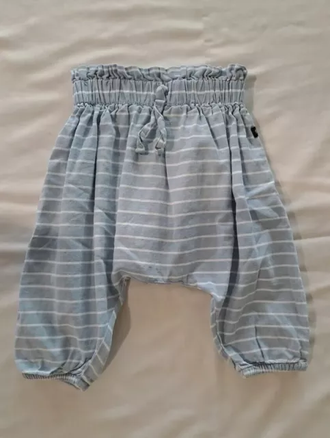 Bonds Baby Pants Roomies Chambray White Stripe Size 00