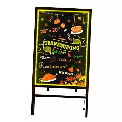 Standing LED Board Sign - First Illuminated Easel with 28" X 20 " With Stand