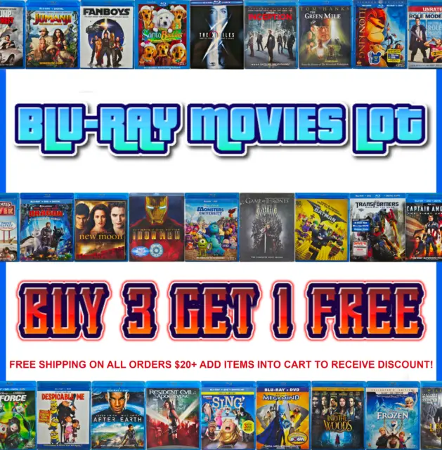 Blu-Ray Movies Lot 🍿 Buy 3 Get 1 Free 🍿 Free Shipping - $10 Order Minimum