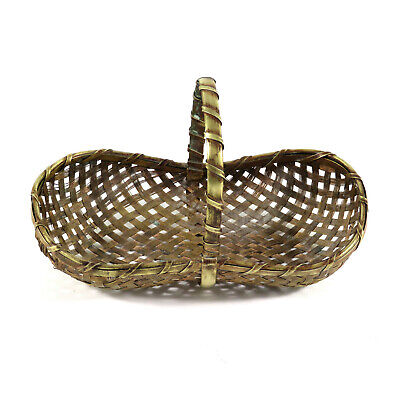 Vintage MCM Japanese Woven Brass Wire Metal Basket Trinket Jewelry Candy