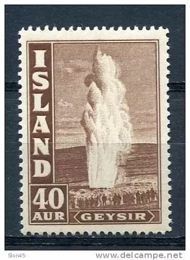 Iceland 1939 Sc 206  Mi 213  MH Geysers  CV 20 euro